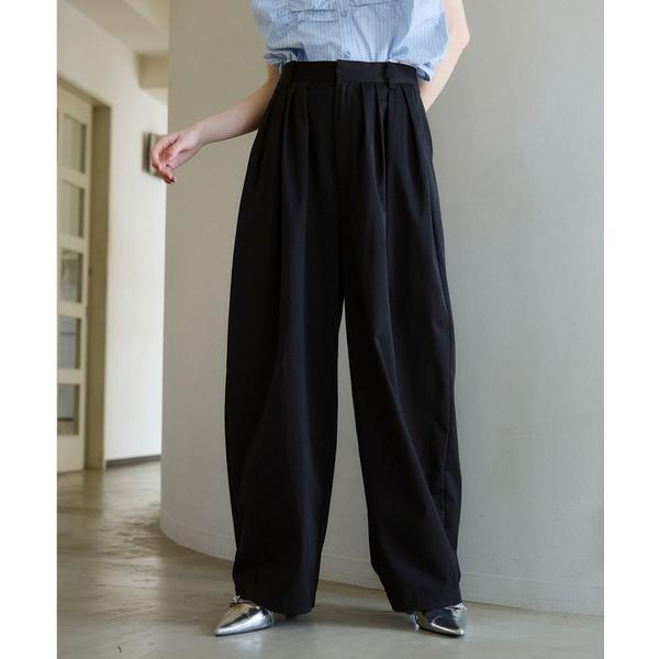 ワイドパンツ パンツ 4タックカーブパンツ レディース