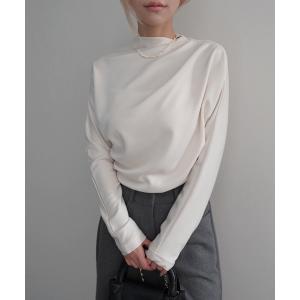 tシャツ 「Rashik」エレガントドレープハイネックトップス レディース
