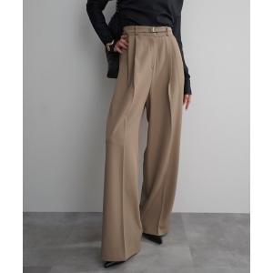 スラックス パンツ 「Rashik」細ベルト付きセミワイドスラックス レディース