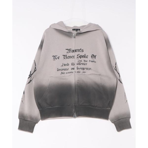 パーカー スプレー加工ジップパーカー メンズ レディース