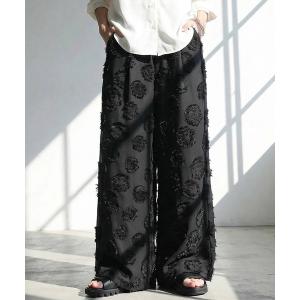 パンツ ドット柄 シアー ワイド パンツ レディース