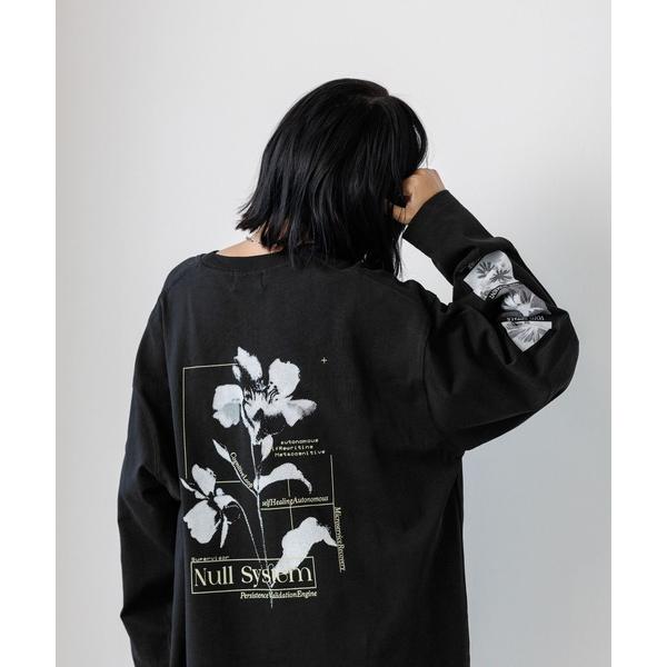 tシャツ 「UNISEX」モードフラワーロンＴ バックプリント / ルーズシルエット レディース メ...