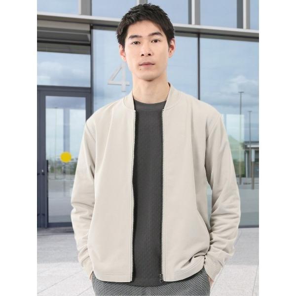 カーディガン 「カットアウター 羽織り」KAITEKI+ ストレッチ ミニ裏毛 リブブルゾン メンズ