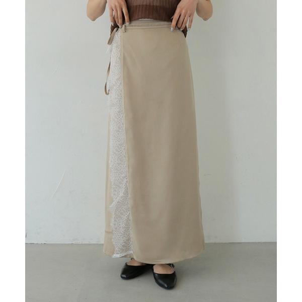 ロング スカート 「CLEIO」デザインレースサテンスカート DESIGN LACE SATIN S...
