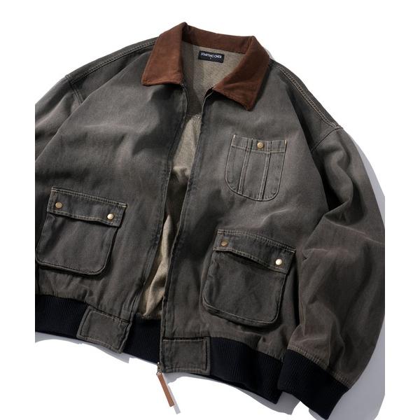 デニムジャケット gジャン ヴィンテージライク デニム/ダック ショートブルゾン オーバーサイズ メ...