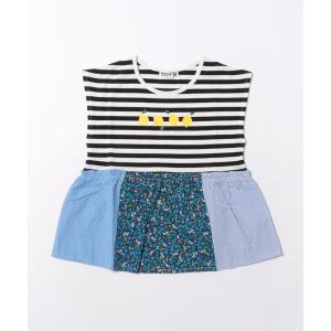 tシャツ レモン柄パッチワークTシャツ キッズ 子供服 女の子