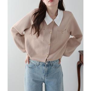 カーディガン 2wayレース襟ニットカーディガン レディース