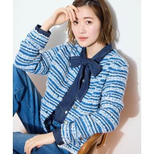 カーディガン ツイードカーディガン「洗える」 レディース