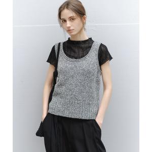 ベスト ジレ 「tageechita」ローゲージ 杢ニット タンクトップベスト レディース