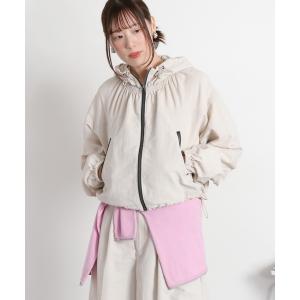 ブルゾン アウター 「セットアップ対応」撥水・UV・ウォッシャブル 2wayグログランショートドロストジャケット レディース