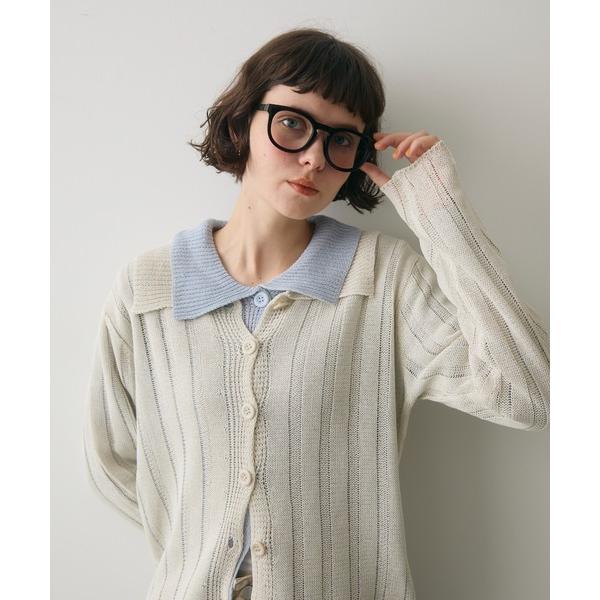 カーディガン wide rib sheer cardigan / ワイドリブシアーカーディガン レデ...