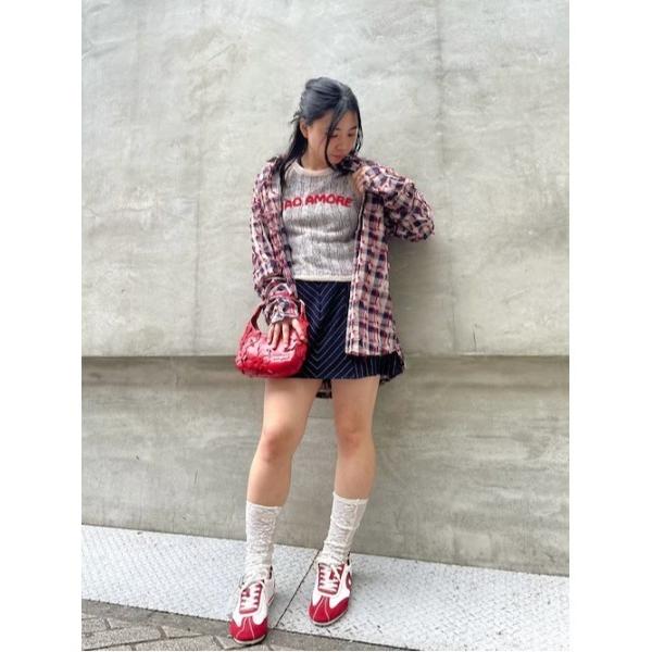 シャツ 「メンズライク/ユニセックス」チェックプリント シャツ / ピンク × ネイビー メンズ