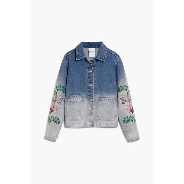 デニムジャケット gジャン カラフル花柄刺繍 グラデーションデニムジャケット 2026年春夏 新作 ...