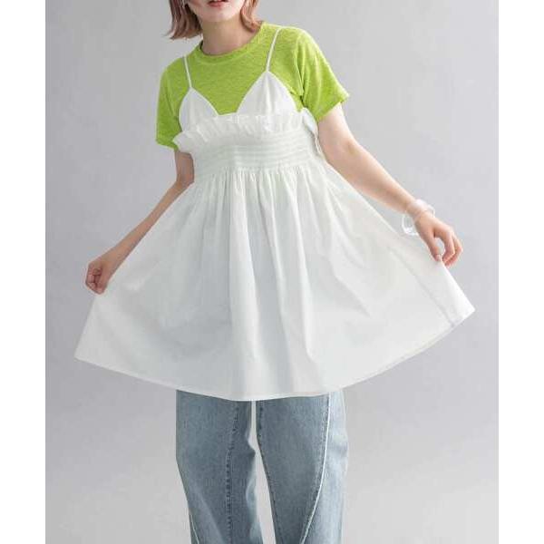 「KBF」 キャミソールワンピース ONE オフホワイト レディース