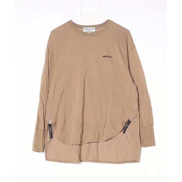 「AMERICANA」 ワンポイント長袖カットソー - ベージュ レディース