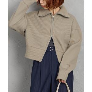 カーディガン 「Americana/アメリカーナ」 ヴィンテージリブ クロップド ジップカーディガン レディース