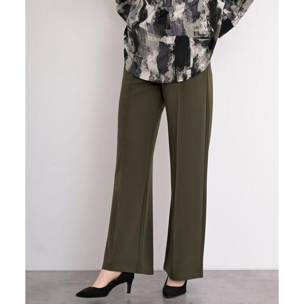 スラックス パンツ カットジョーゼットセンターシームパンツ レディース