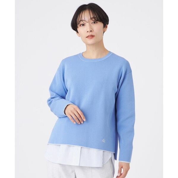 ニット セーター 「マシンウォッシャブル」テックスブリッドニットプルオーバー レディース
