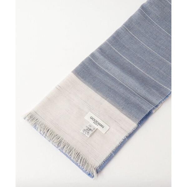 ストール マフラー コットン×レーヨン ライトボーダー ストール 80cm幅 メンズ