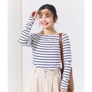 tシャツ コットンモダール ボートネック ボーダ...の商品画像