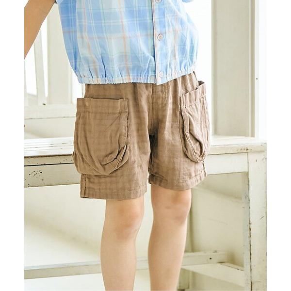 パンツ ダブルガーゼサイドポケットパンツ_ジュニア対応 キッズ 子供服 男の子 女の子