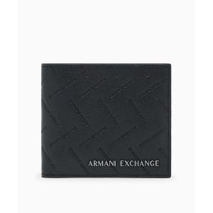 財布 「A|X アルマーニ エクスチェンジ」デボスロゴ 二つ折り財布（コインケース付き） メンズ