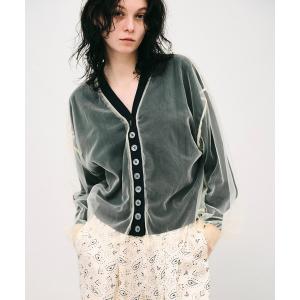 カーディガン チュールレイヤードカーディガン レディース