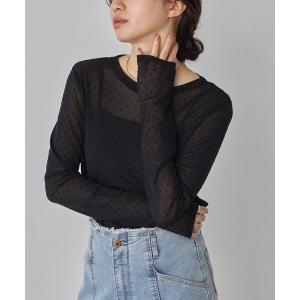 tシャツ パワーネット フロッキードット シアートップス レディース