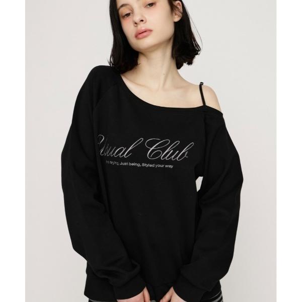 ニット セーター OFF SHOULDER LOGO TOPS オフショルダーロゴトップス 春服 レ...