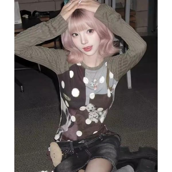 tシャツ アートデザインラグラントップス レディース