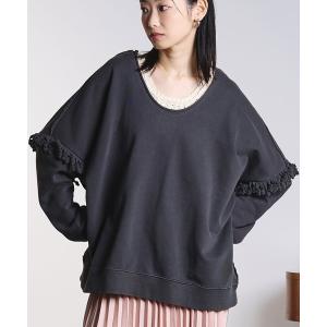 トレーナー スウェット (GENE HEAVENS)FRONT AND BACK FRINGE SWEAT レディース