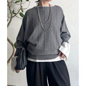 ニット セーター 弾力ドルマンプルオーバー レディース