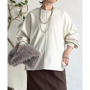 tシャツ バックリブラインスエードプルオーバー レディース