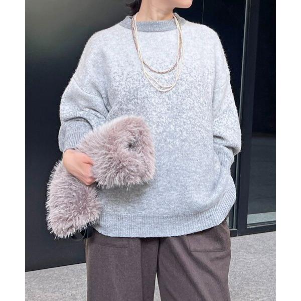 ニット セーター ラメグラデーションチュニックプルオーバー レディース