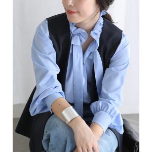 ブラウス シャツ 「洗える」フリルカラーブラウス レディース