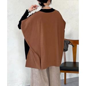 ニット セーター ドルマンスリーブ配色ニットプルオーバー レディース