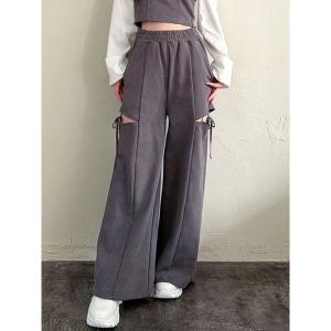 パンツ サイドリボンスウェットパンツ「セットアップ着用可能」 レディース