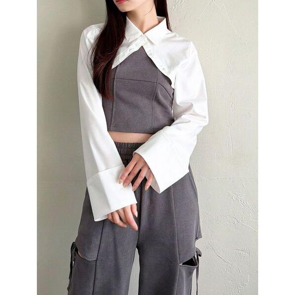 tシャツ シャツドッキングトップス「セットアップ着用可能」 レディース