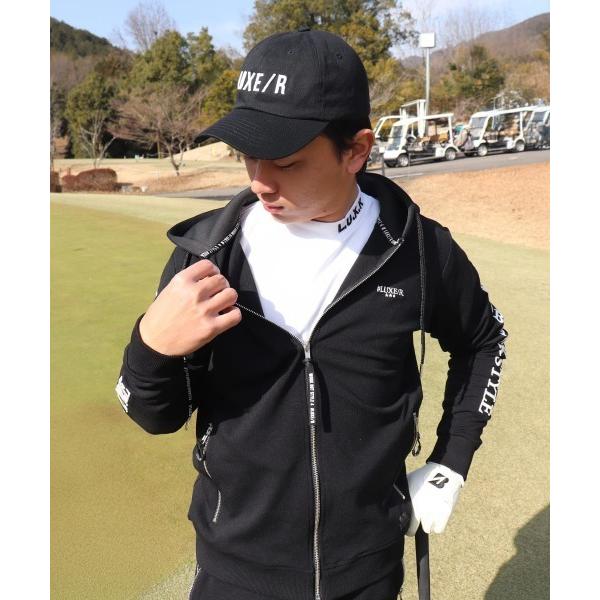 パーカー (RM)「LUXE/R GOLF」ストレッチ ポンチ コード刺繍 長袖  ジップパーカー ...
