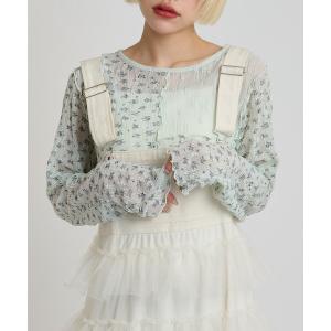 tシャツ 花柄パッチワークT レディース