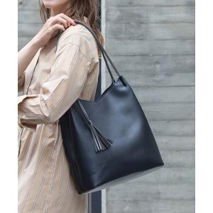 トートバッグ aristella / バイカラー タッセル Vカット トートバッグ レディース