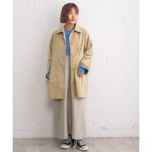 ステンカラーコート コート ミドル丈ステンカラーコート レディース
