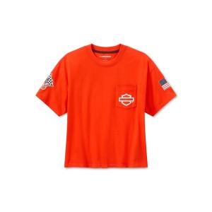tシャツ ファクトリー　レーシング　ファンウェア　ボクシー　ポケット　ティー レディース