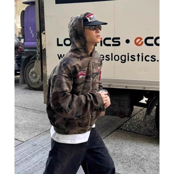 パーカー ナンバリングジップアップパーカー メンズ レディース