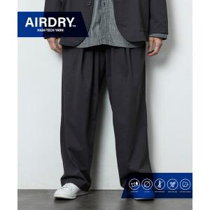 スラックス AIRDRY HIGH TECH YARN エアドライ イージー ワイド スラックスパンツ リラックスフィット メンズ