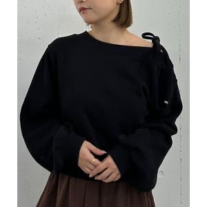 トレーナー スウェット 肩リボンワンショルスウェット／ レディース