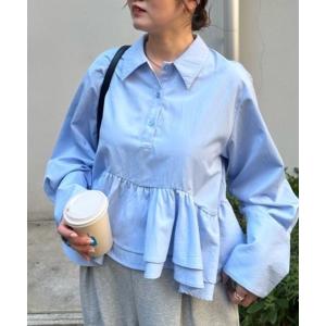 ブラウス シャツ ヘムフリルシャツ レディース
