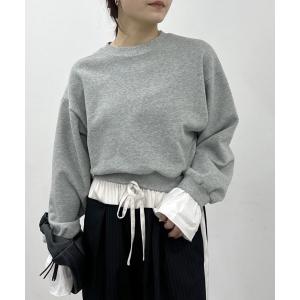 トレーナー スウェット フリルカフスウェットトップ レディース