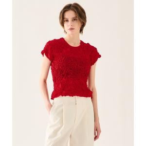 tシャツ ESTNATION / シャーリング フラワー Tシャツ レディース