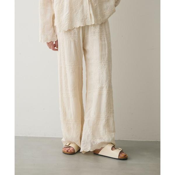 パンツ natural embroidery pants / ナチュラル刺繍パンツ レディース